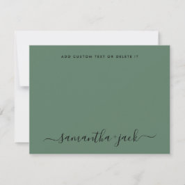 Sage Greenery Stilig Skript Elegant Minimalistisk Anteckningskort