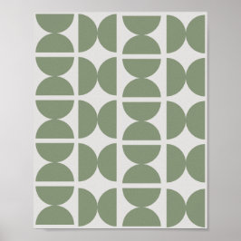 Sage grön retro halvmåne 70-tal modern  poster