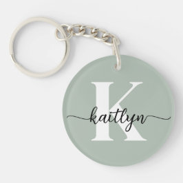 Sage Grön Skript Monogram