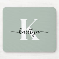 Sage Grön Skript Monogram