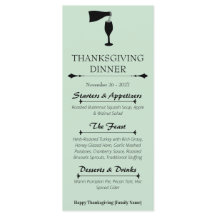 Sage Grön Thanksgiving Middagsmeny Kort