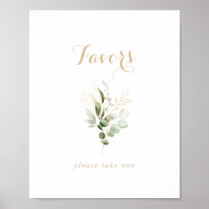 Sage grönska Eukalyptus Guld Förmånsskylt Poster