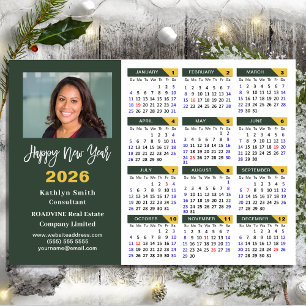 Sage Grönt 2025 Calendar Business Simple Magnetic