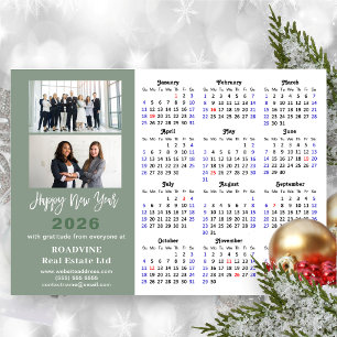 Sage Grönt 2025 Calendar Modern Corporate Magnetic