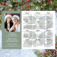 Sage Grönt 2026 Calendar Business Photo Magnetic