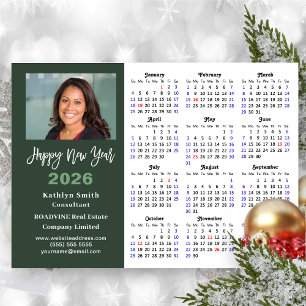Sage Grönt 2026 Calendar Modern Corporate Magnetic