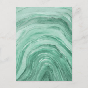 Sage Grönt Abstrakt Watercolor Art Agate Vykort