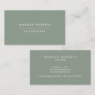 Sage Grönt Accountant Lawyer eller Professionell Visitkort
