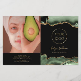 Sage grönt agate bifold brochure