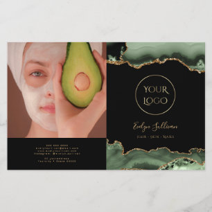 Sage grönt agate bifold brochure