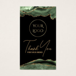 Sage grönt agate paket infoga visitkort