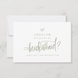 Sage Grönt Anpassningsbar blir mitt Bridesmaid-kor OSA Kort