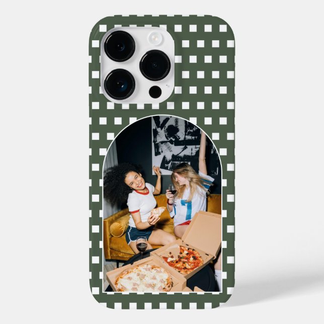 Sage Grönt Anpassningsbar Iphone 14 Pro Fodral (Baksida)