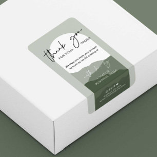 Sage Grönt Arch Bohemian Logotyp Business Box Seal Fraktsedel
