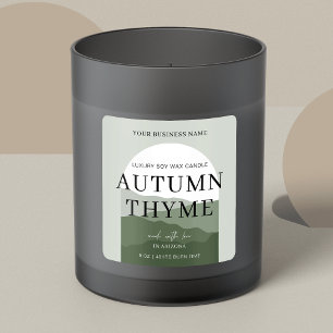 Sage Grönt Arch Bohemian Scent Namn Candle Fyrkantigt Klistermärke