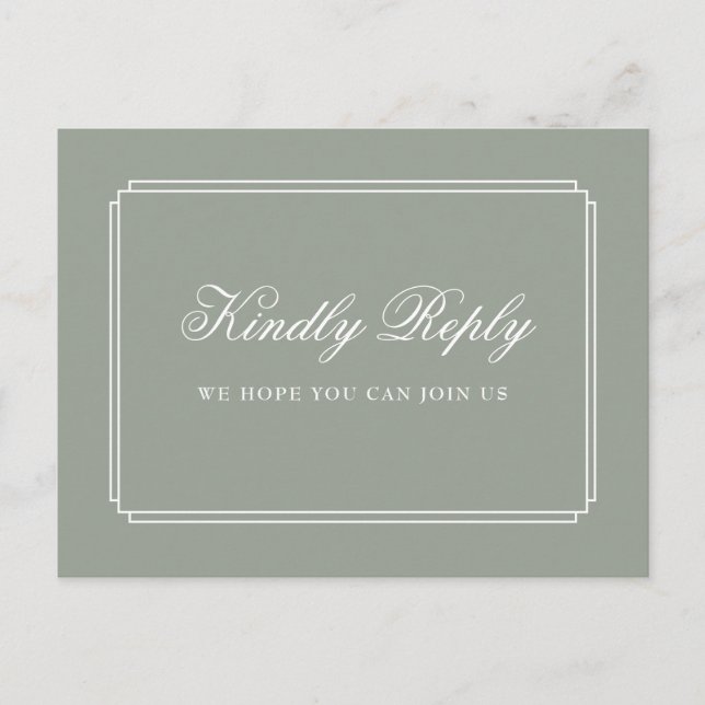 Sage Grönt Art Deco Sång-begäran OSA Postcard Inbjudan Vykort (Framsida)