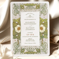 Sage Grönt Art nouveau Alphonse Mucha Bröllop