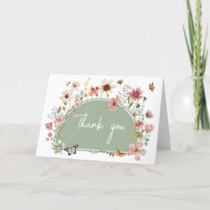 Sage Grönt Baby Bloom Baby Shower Tack Kort