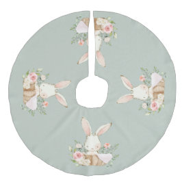 Sage Grönt Baby Bunny Rabbit Elegant Cute Julgransmatta Fusklinne