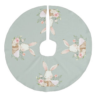 Sage Grönt Baby Bunny Rabbit Elegant Cute Julgransmatta Fusklinne