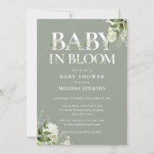 Sage Grönt Baby i Blommigten Bloom Photo Baby Show