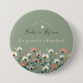 Sage Grönt Baby i Bloom Shower Grandma Button Knapp