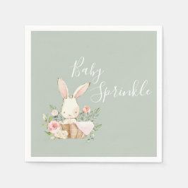 Sage Grönt Baby Sprinkle Script Baby Shower Pappersservett