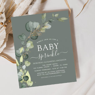 Sage Grönt Baby Sprinkle Shower-inbjudan
