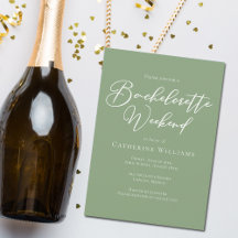 Sage Grönt Bachelorette Helg minimalist