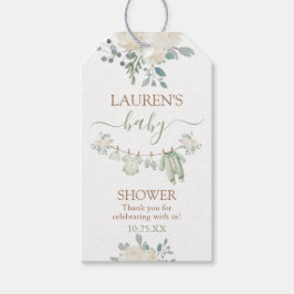 Sage Grönt Barnkläder Baby Shower Gift Märkre Presentetikett