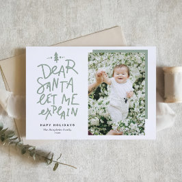 Sage Grönt Bäste Santa Let Me förklara Baby Photo Helgkort