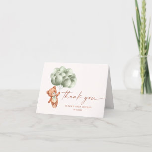 Sage Grönt Bear Ballox Baby Shower Tack Kort
