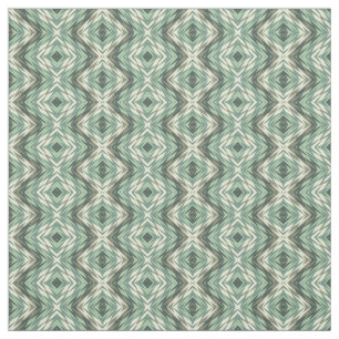 Sage Grönt Beige Grått Brown Aztec Mosaic Mönster Tyg