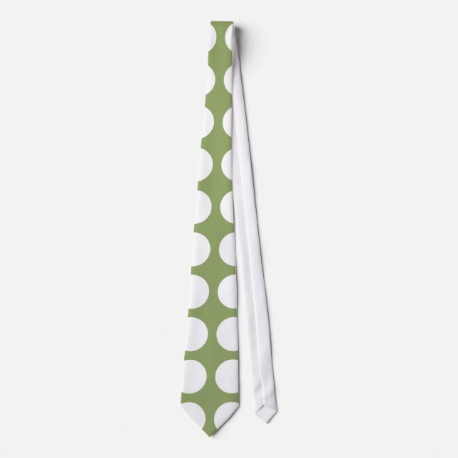 Sage Grönt & Big White Polka dots Slips (Framsida)