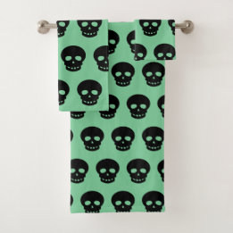 Sage Grönt Black Skull Mönster