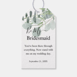 Sage Grönt blir mina Märkre i Bridesmaid Gift Presentetikett