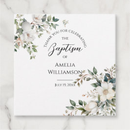 Sage Grönt Blommigt Baptism Gåvor Etiketter