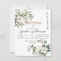 Sage Grönt Blommigt Baptism