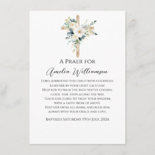 Sage Grönt Blommigt Baptism Tilläggskort