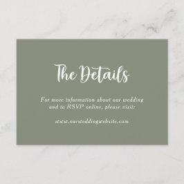 Sage Grönt Blommigt botaniskt monogram par Namn Tilläggskort