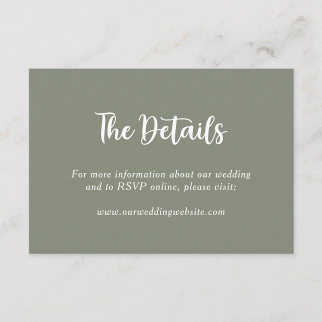 Sage Grönt Blommigt botaniskt monogram par Namn Tilläggskort (Framsida)