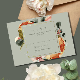 Sage Grönt Blommigt Garden Wedding OSA Kort