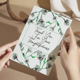 Sage Grönt Blommigt Watercolor Bröllop Tack Kort