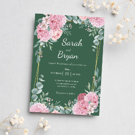 Sage Grönt Blommigt Watercolor Rustic Boho Bröllop Inbjudningar