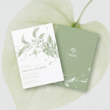 Sage grönt Blommor bröllop möhippa