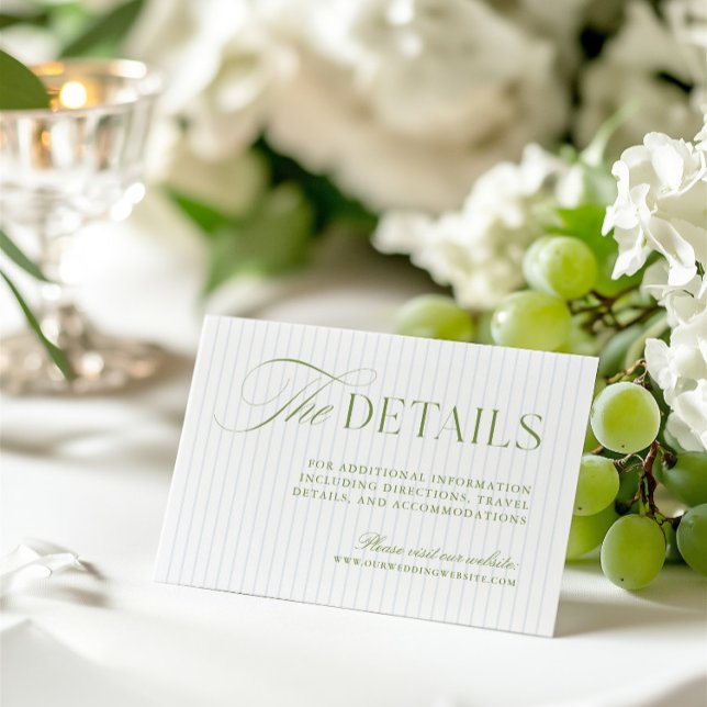 Sage Grönt & Blue Bröllop Website-hölje Tilläggskort (Sage Green & Blue Wedding Website Enclosure Card)