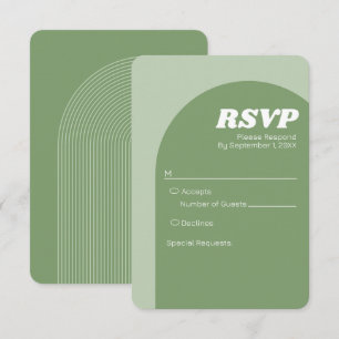 Sage Grönt Boho Arch - Minimal Bröllop OSA Kort