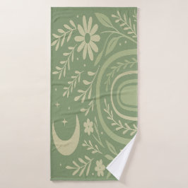 Sage Grönt Boho Bath Towel