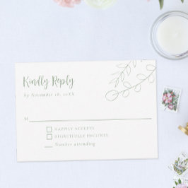 Sage Grönt Boho Minimalist Bröllop OSA Kort