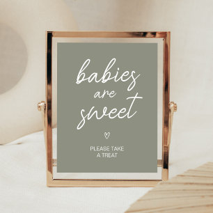 Sage Grönt Boho Minimalist Spädbarn är Sweet Poster